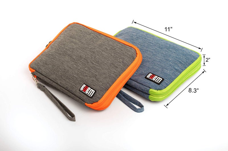 BUBM Three Layer Electronics Organizer and Travel Organizer for Tablet, Cables, and Chargers. Size XL Fit up to 10" Tablets. (Blue and Bright Green) - Image 4